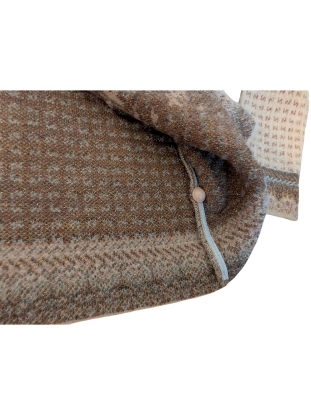 Wega Line Womens Wool Blend Nordic Style Cardigan Button Closure Bead Embellishm - Picture 10 of 14